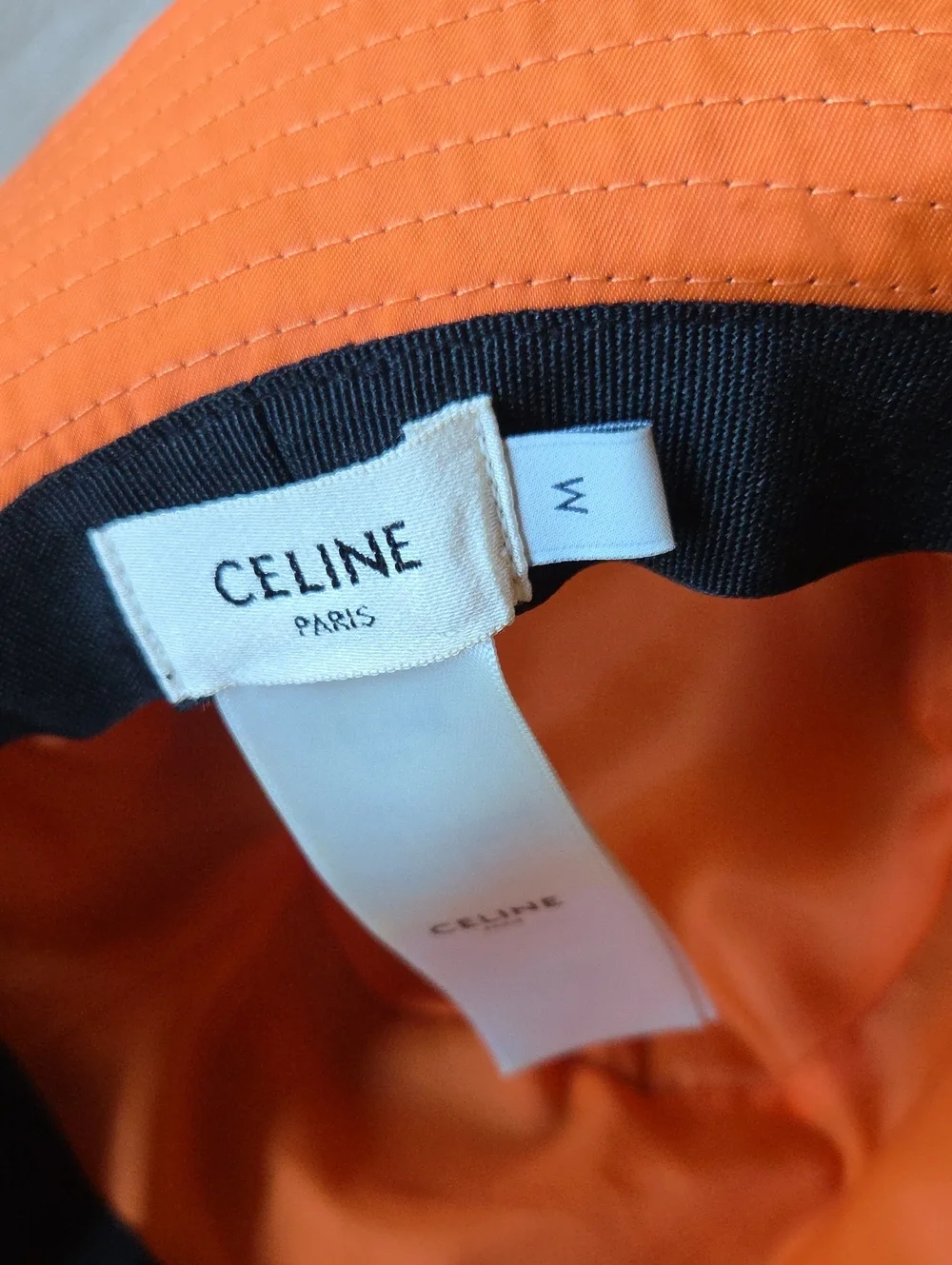 Celine Quilted Black Logo Bucket Hat